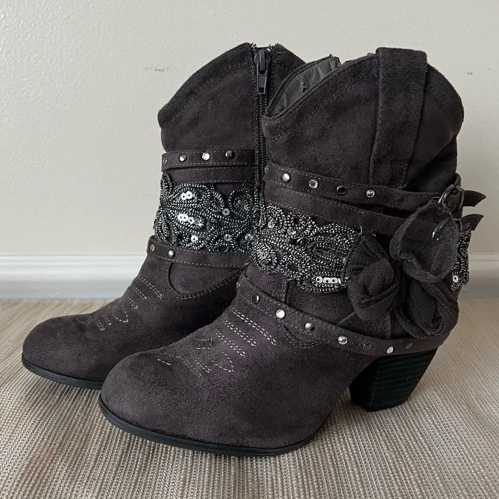 Not Rated Women's Midas Ankle Bootie Grey Sz 7.5 women - Picture 9 of 16